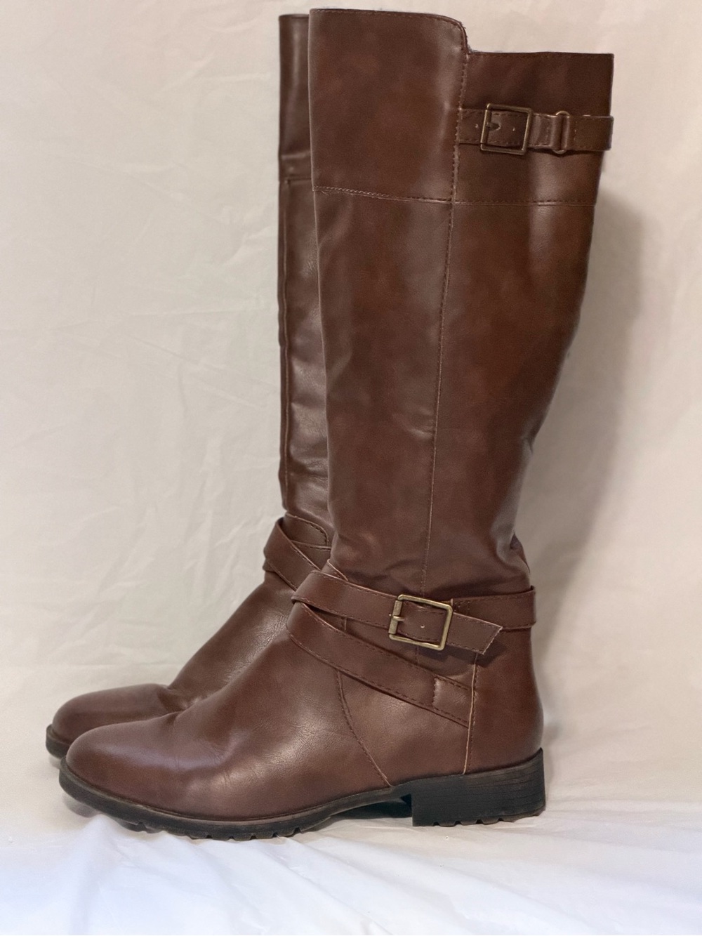 Denver Hayes Brown Over-the-Knee Buckle Boots